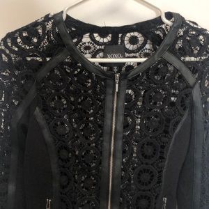 XOXO open weave zip Sweater jacket S